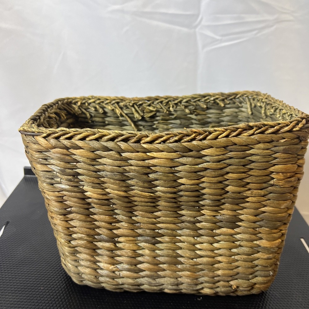 Handmade‎ Woven Grass Coil Basket Brown Boho Satchel
